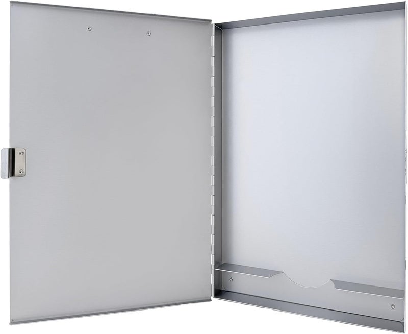 Saunders Metal Clipboard with Storage, Silver Single Layer Nursing Clipboard Folio, Letter Size Paper Organizer, Slim Steel Clip, Side-Open Form Holder for Office, School & Work - Made in USA - Image 4